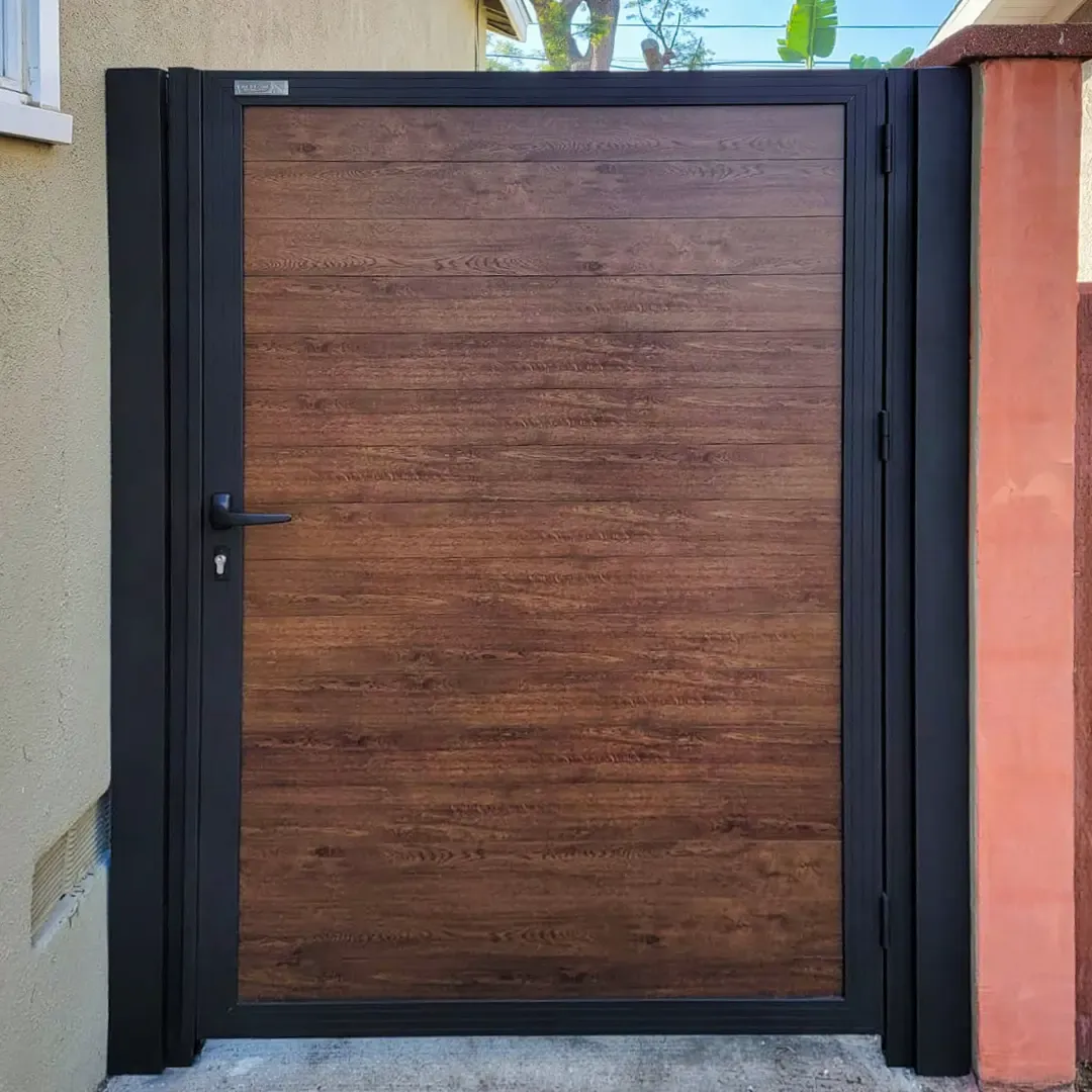 Wood-Like Pedestrian Gate, installed by Mulholland Brand
