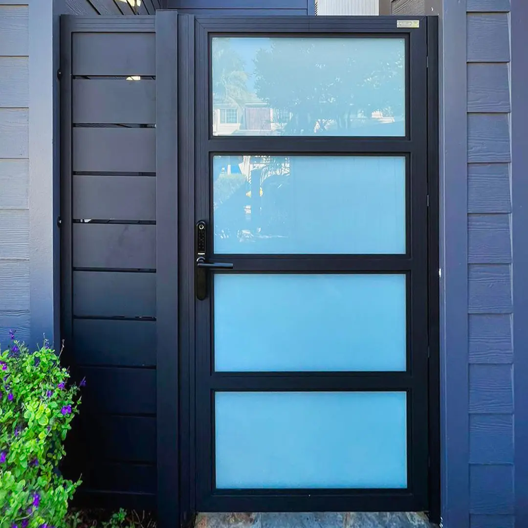 Aluminum glass gate, Mulholland brand, gates and fences, Mulholland gates