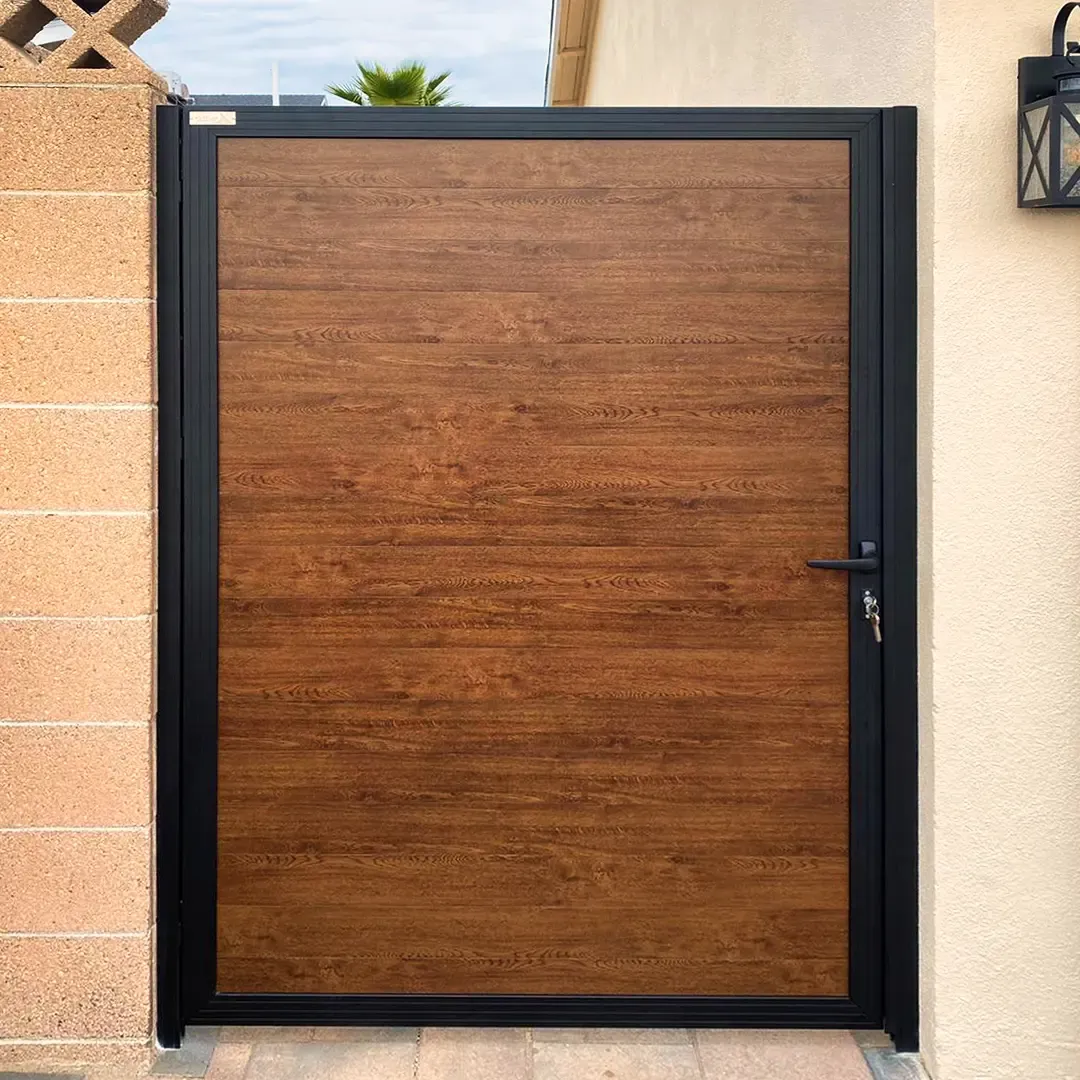 Wood-Like Pedestrian Gate, installed by Mulholland Brand