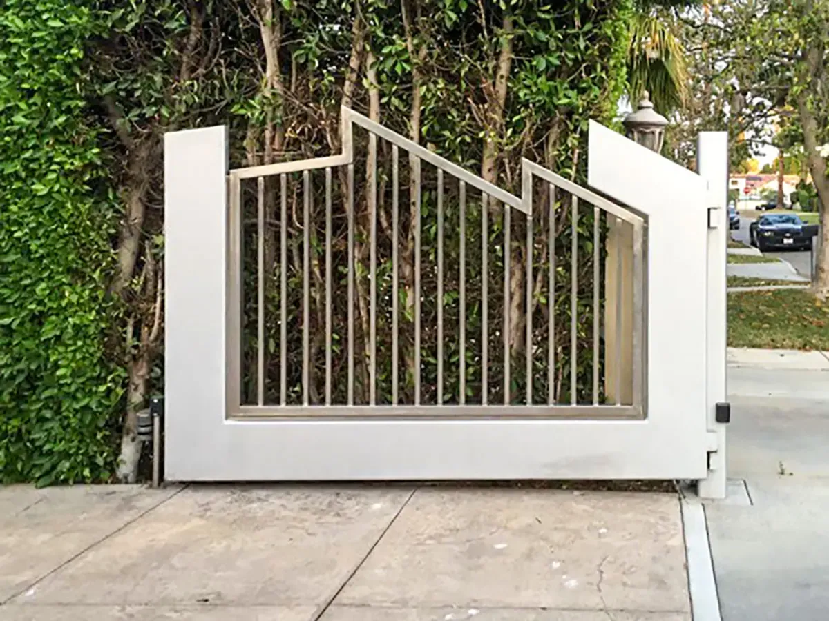 Stainless Steel gate with angled design