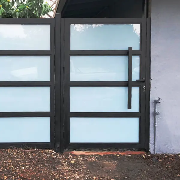 Aluminum glass gate, Mulholland brand, gates and fences, Mulholland gates