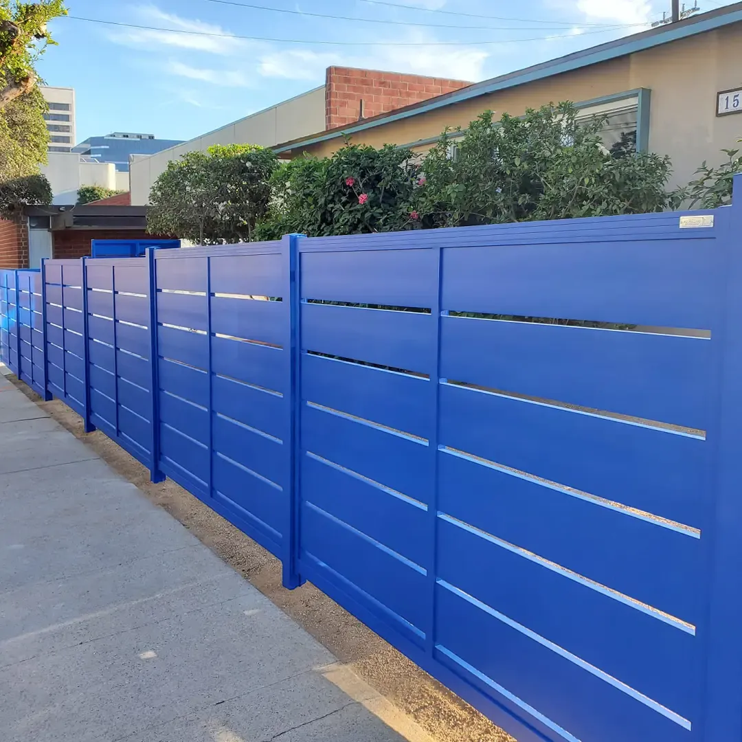 Blue Profile 24 Fencing, installed by Mulholland Brand