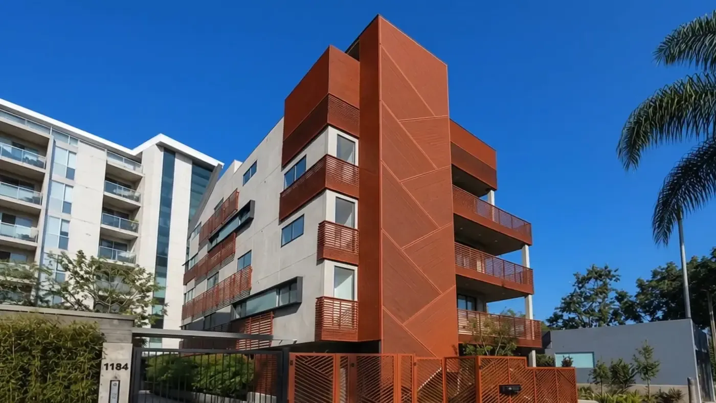 Aluminum cladding panels across a building facade.