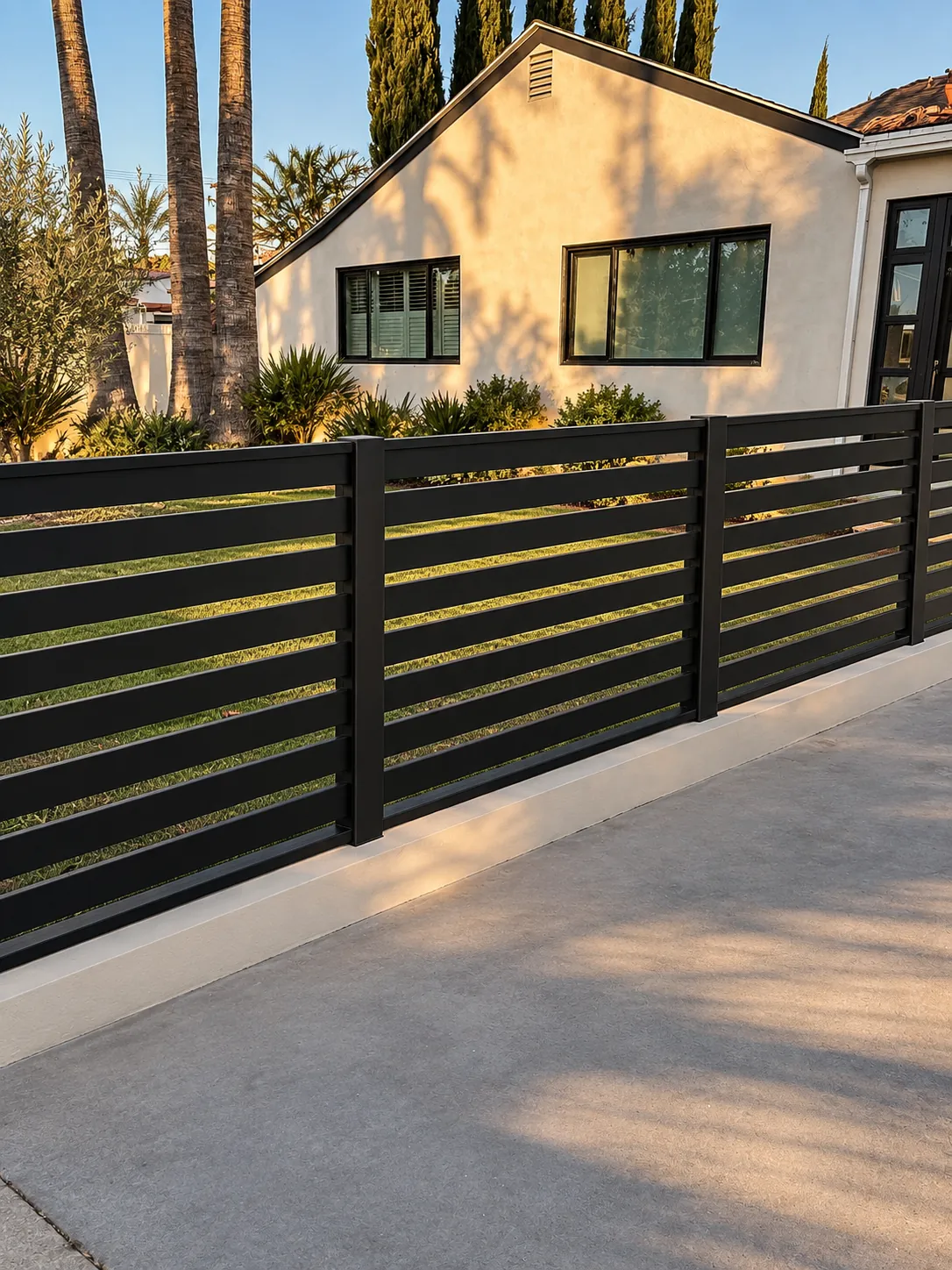 Classic 48 aluminum fencing, Horizontal, completed installation