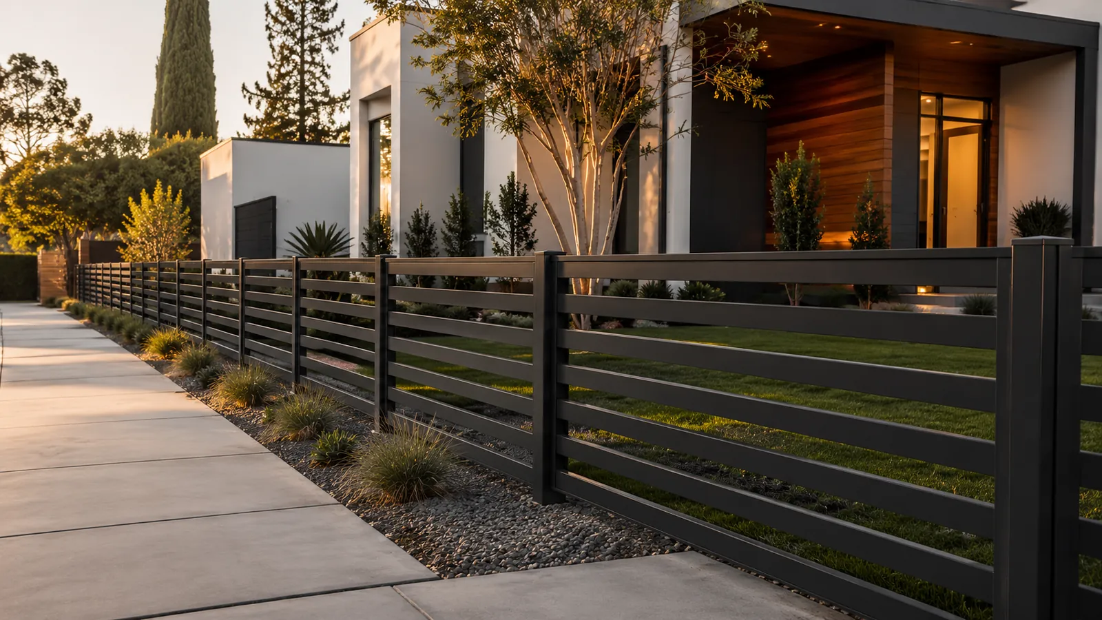Classic 48 aluminum fencing, Horizontal, completed installation