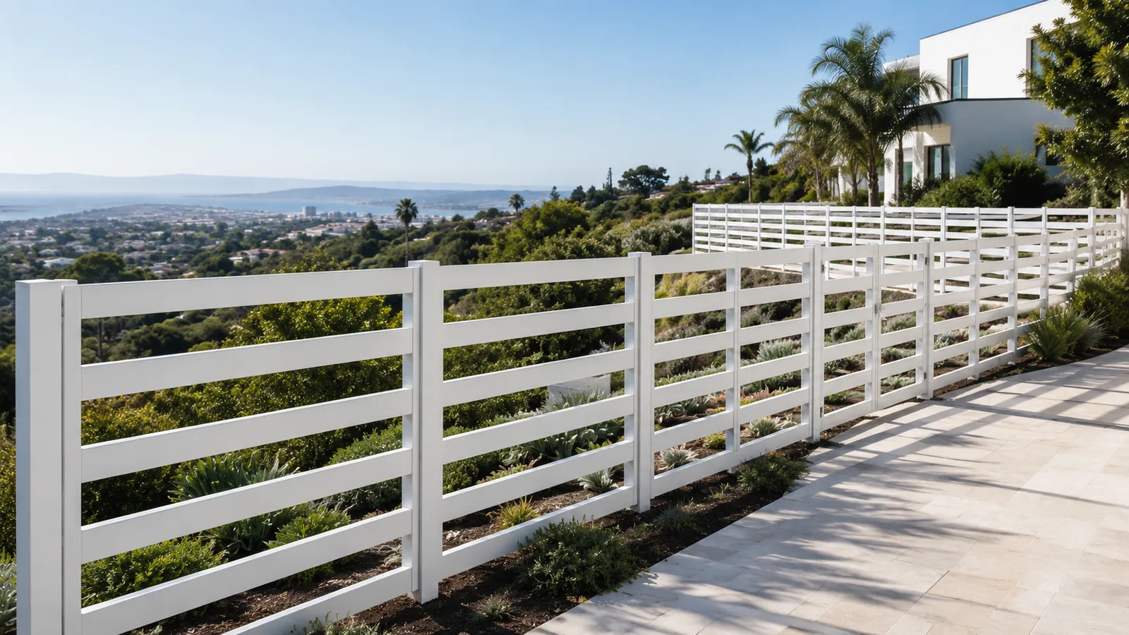 Classic 48 aluminum fencing, Horizontal, completed installation
