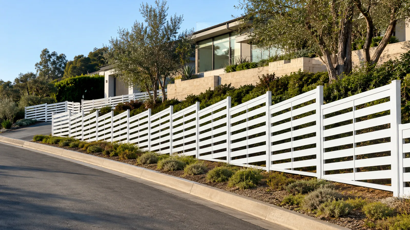 Classic 48 aluminum fencing, Horizontal, completed installation