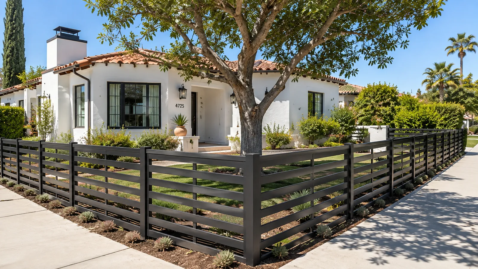Classic 48 aluminum fencing, Horizontal, completed installation