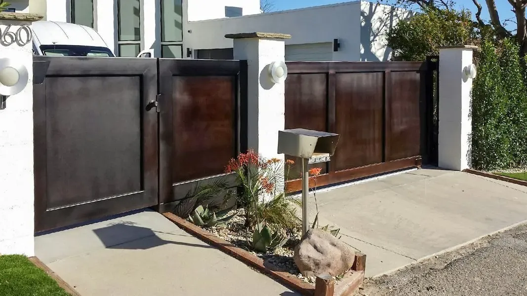 Wood driveway gate