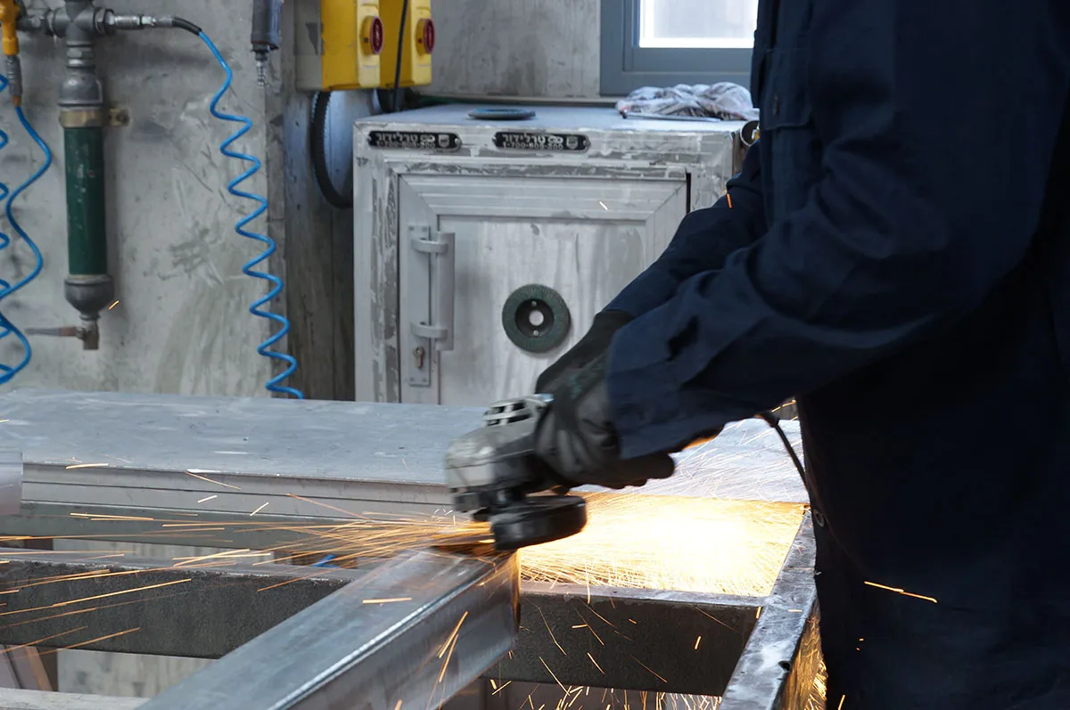 Mulholland Brand fabricators at work on the Canoga Park factory floor