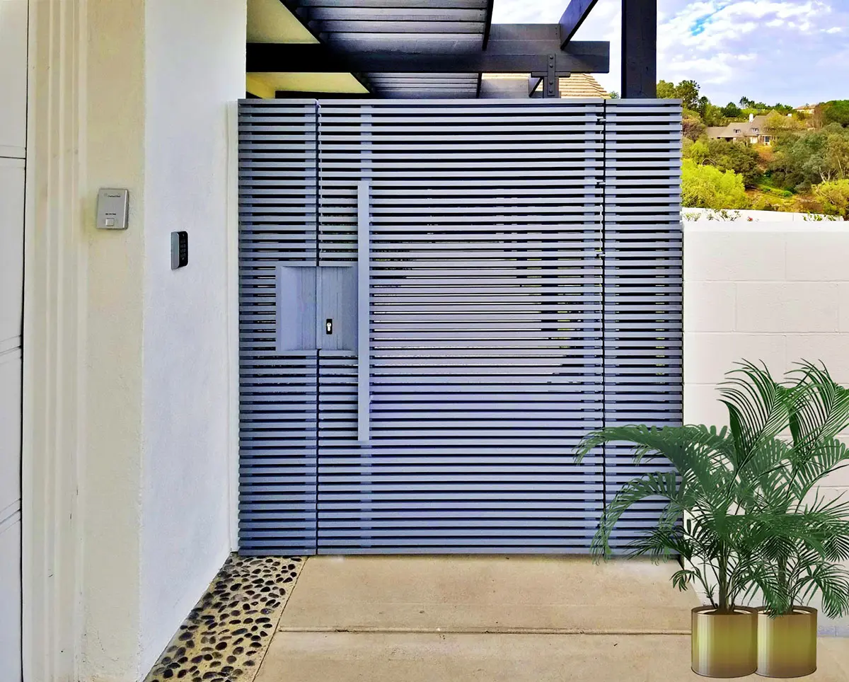 Gray hi-tech aluminum entry gate