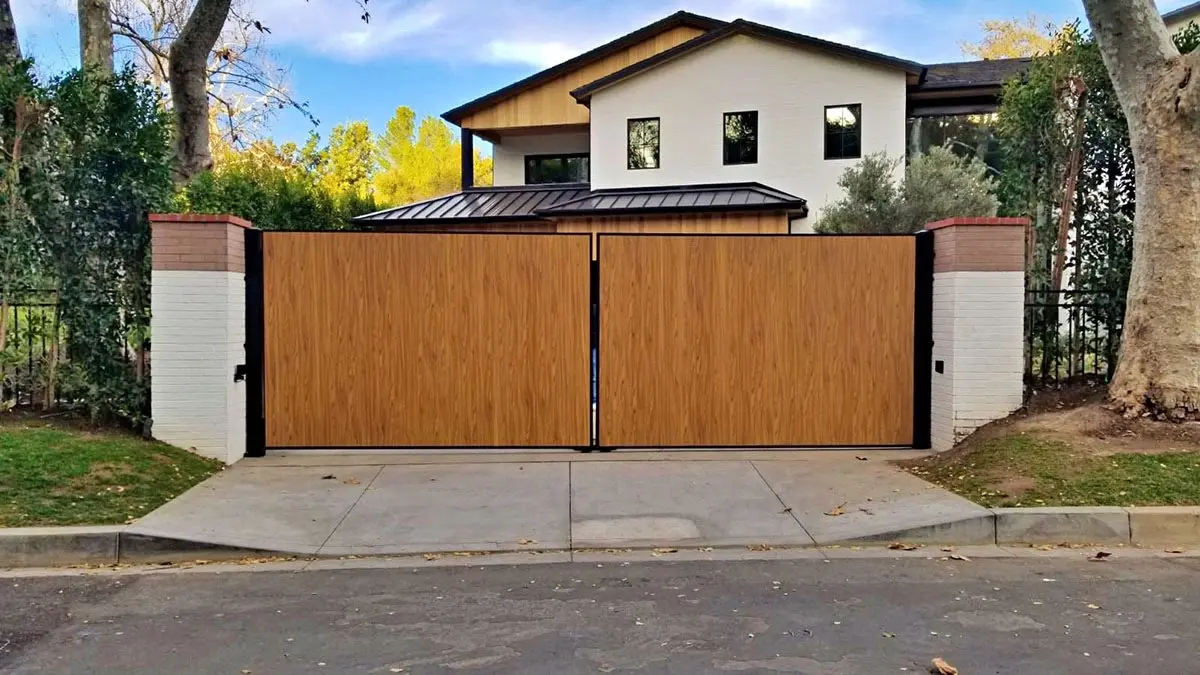 wooden driveway gates