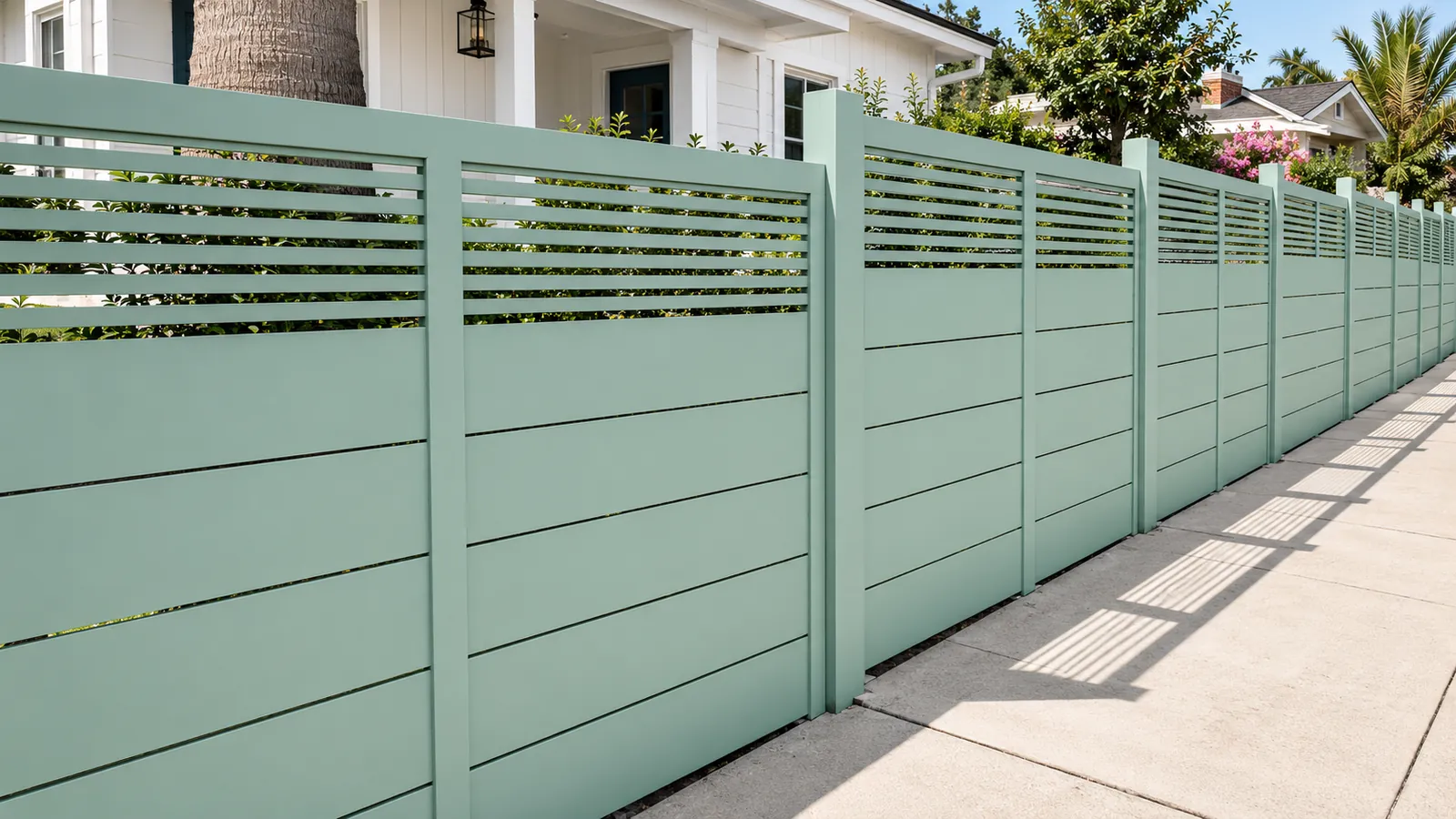 Profile 24 aluminum fencing, Mixed 24, completed installation