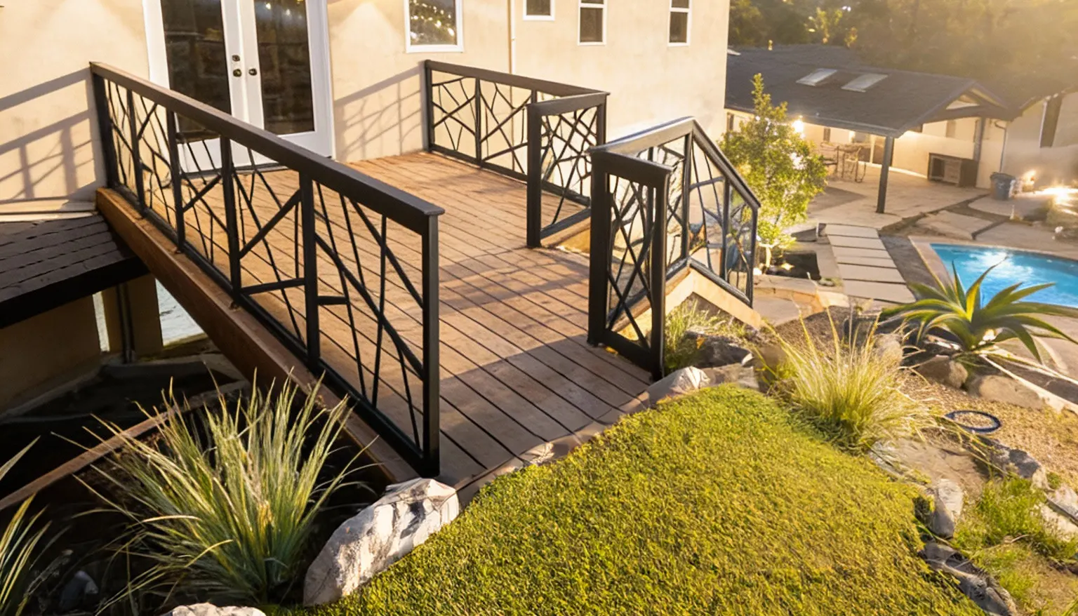 Custom aluminum gate installed on a Southern California property