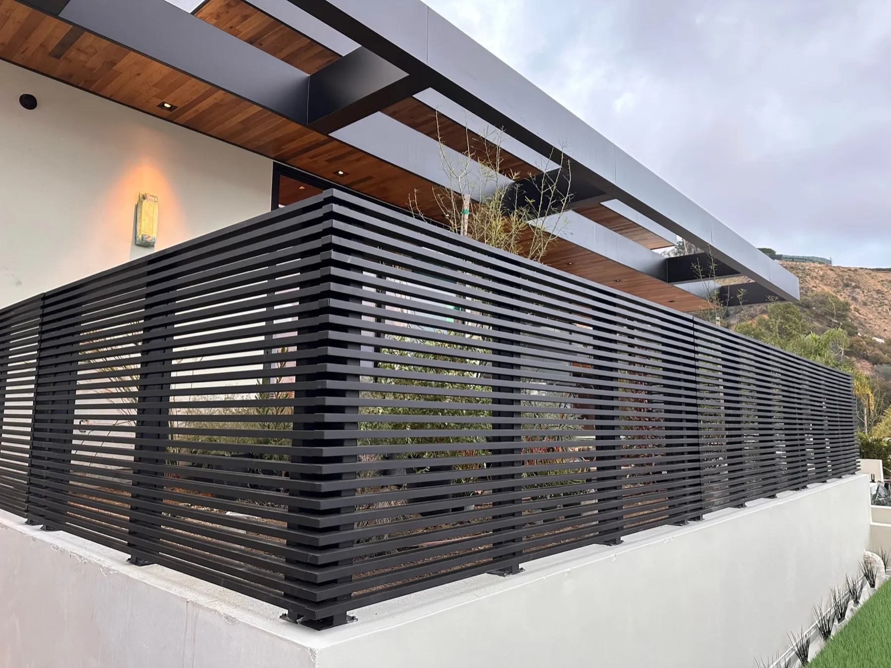 Black Hi-Tech railing installed by Mulholland Brand