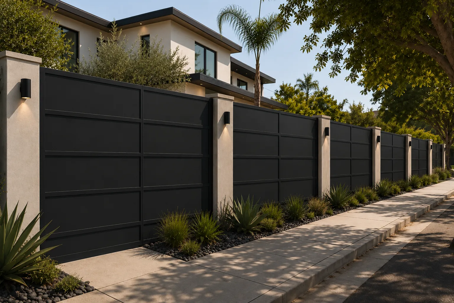 Solid Series aluminum fencing, Solid 24, completed installation