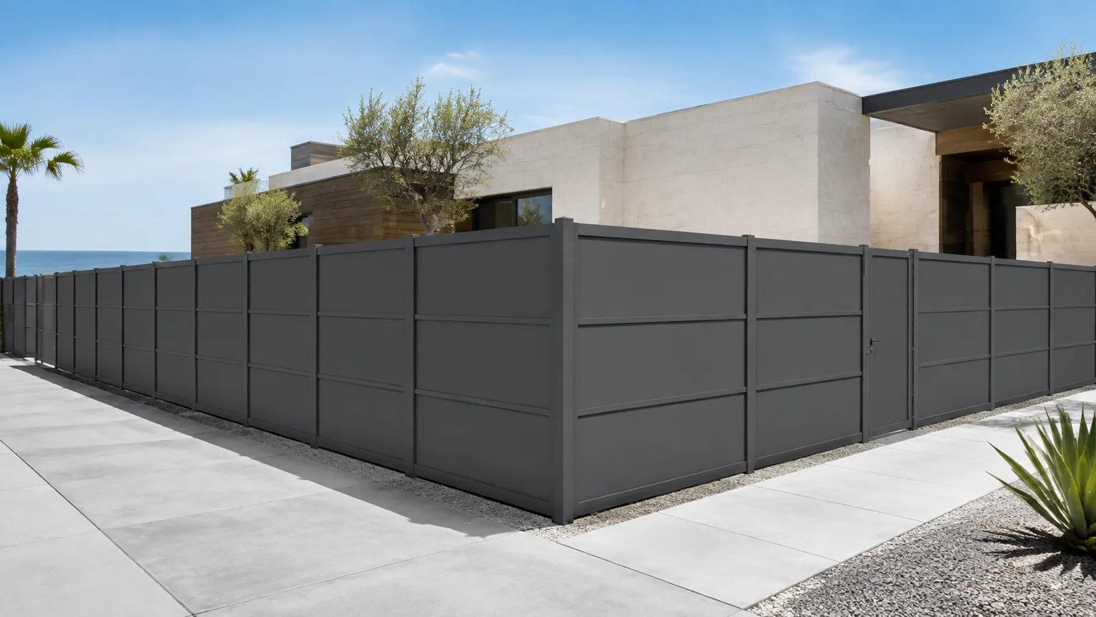 Solid Series aluminum fencing, Solid 24, completed installation