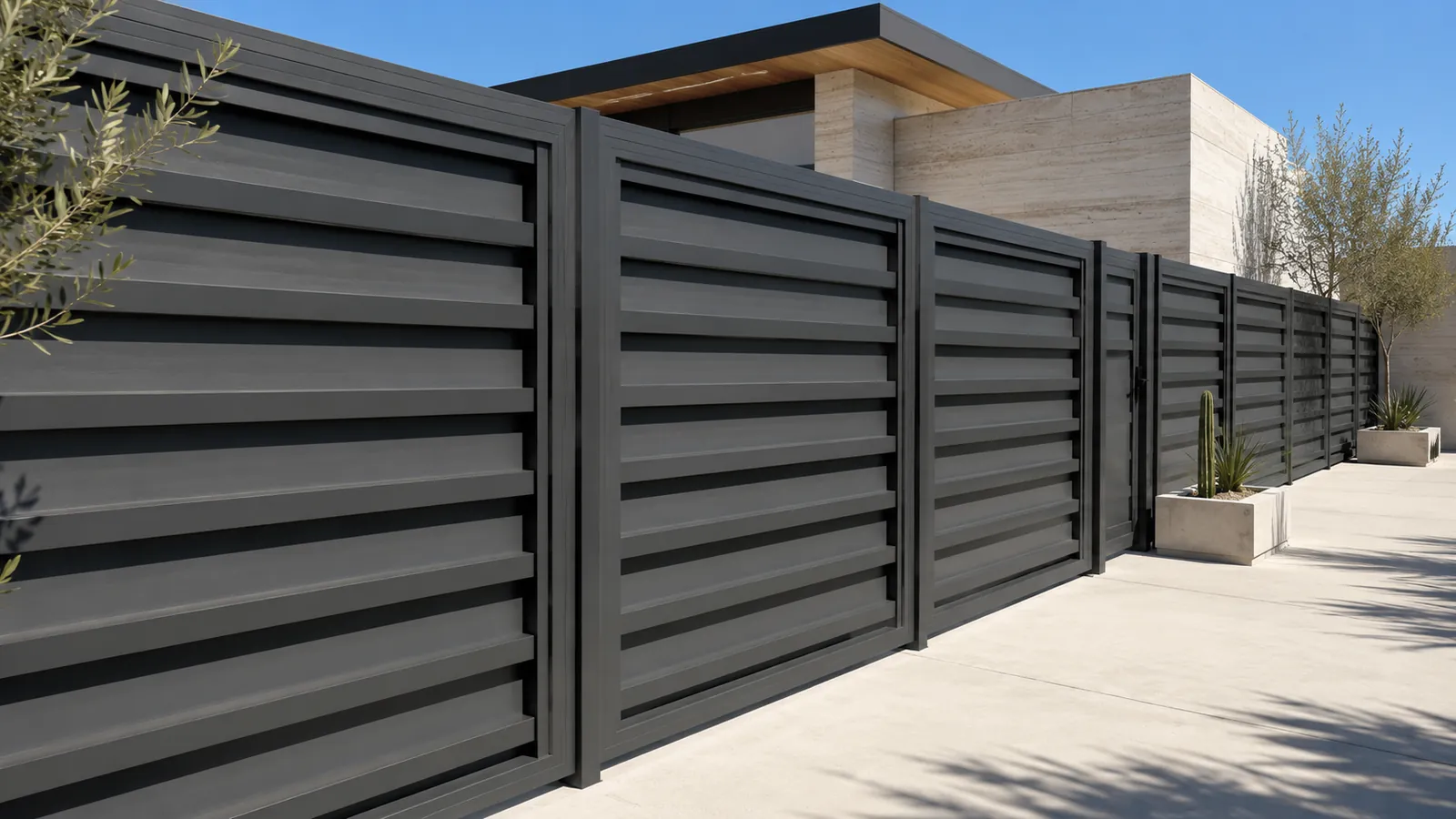 Solid Series aluminum fencing, Solid 24, completed installation