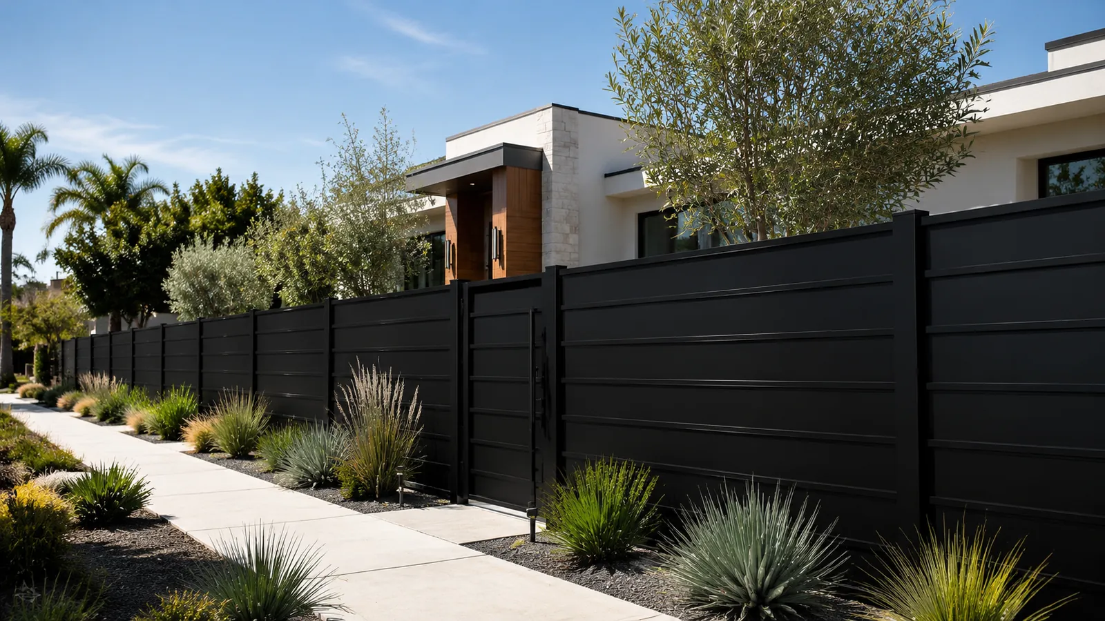 Solid Series aluminum fencing, Solid 24, completed installation