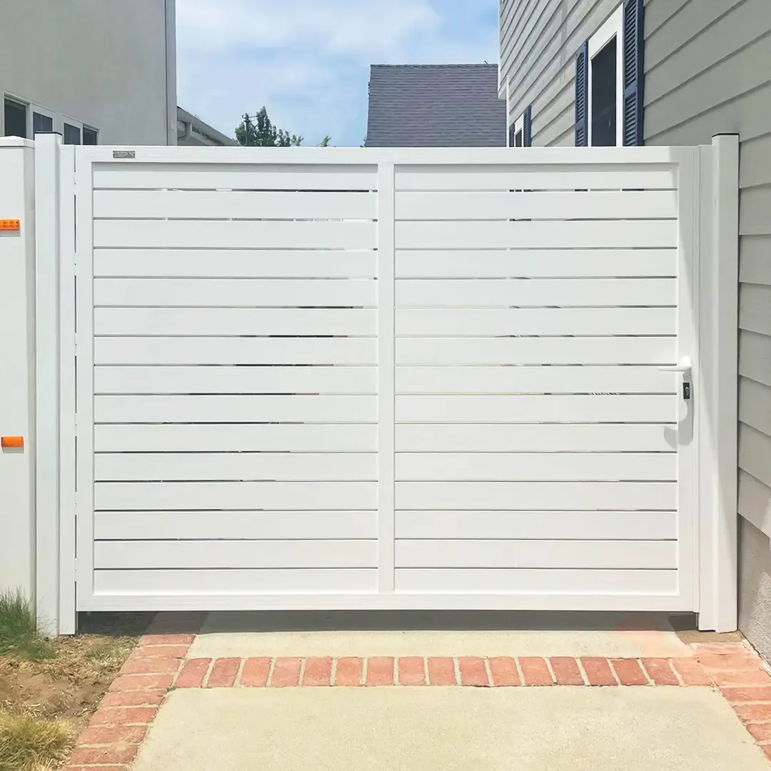 White Profile 24 Pedestrian Gate, installed by Mulholland Brand