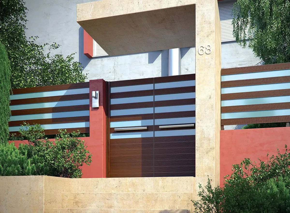Aluminum and glass entry gate
