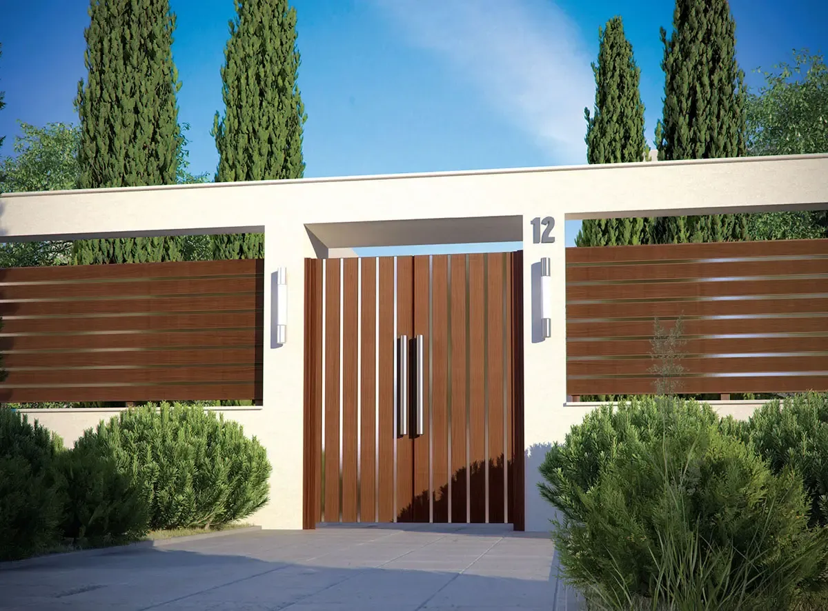 woodlike aluminum entry gate