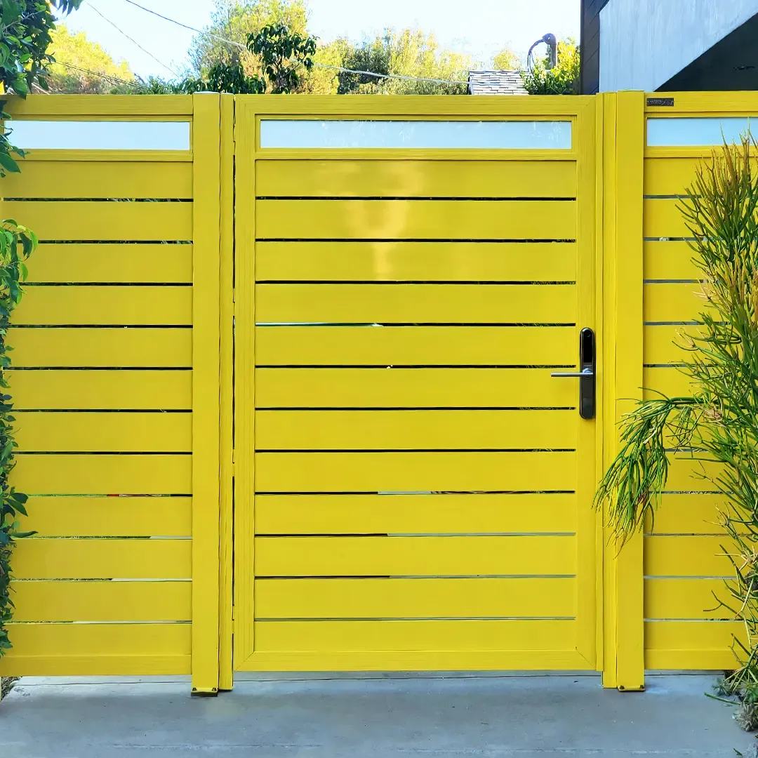 Yellow Profile 24 Pedestrian Gate and Fencing, installed by Mulholland Brand