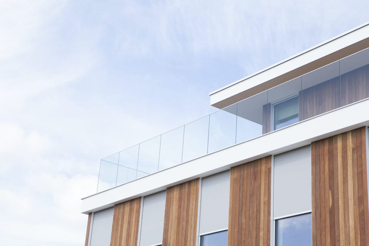 Crystal Line Glass Railing - Mulholland Brand - Corporate Balcony