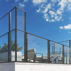 Glass and Aluminum railing