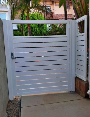 White wood entry gate