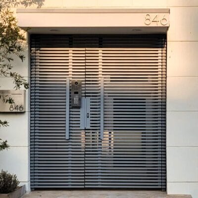 Grey Hi-Tech Pedestrian Gate