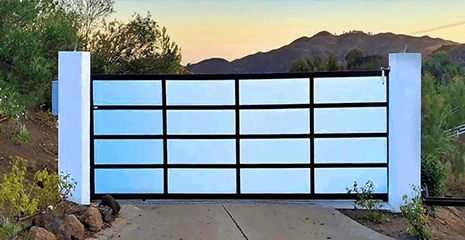 Glass and Aluminum Driveway Gate