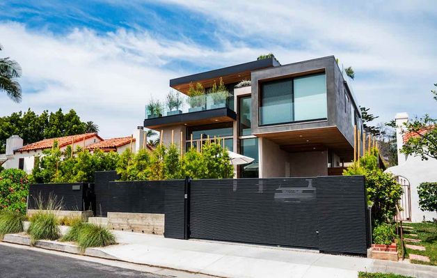 Contemporary Home with Hi-Tech Gate by Mulholland Brand
