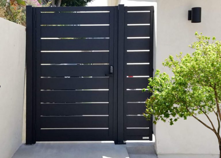 Black specialty aluminum entry gate
