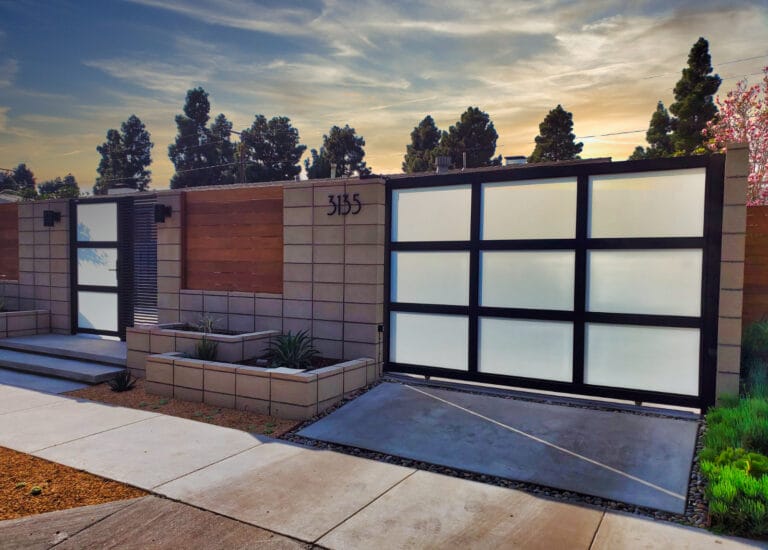 Aluminum glass gate, Mulholland brand, gates and fences, Mulholland gates