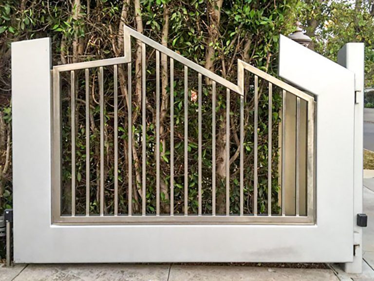 Stainless Steel gate with angled design