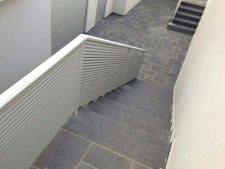 White Aluminum stair railing