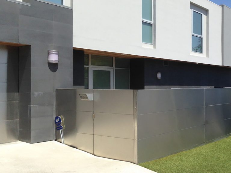 Stainless Steel fence with keypad entry gate