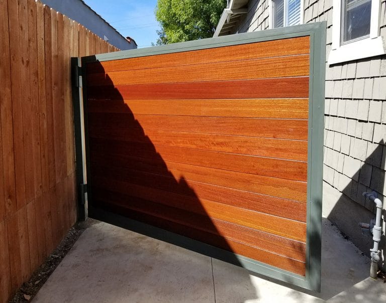 Wood entry gate open