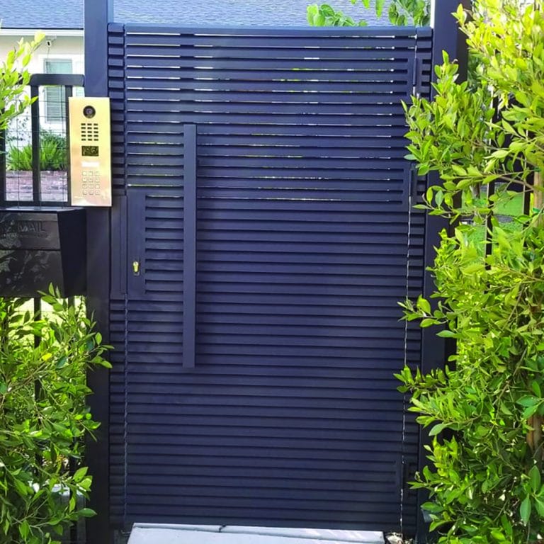 Black Hi-Tech Aluminum entry gate with keypad