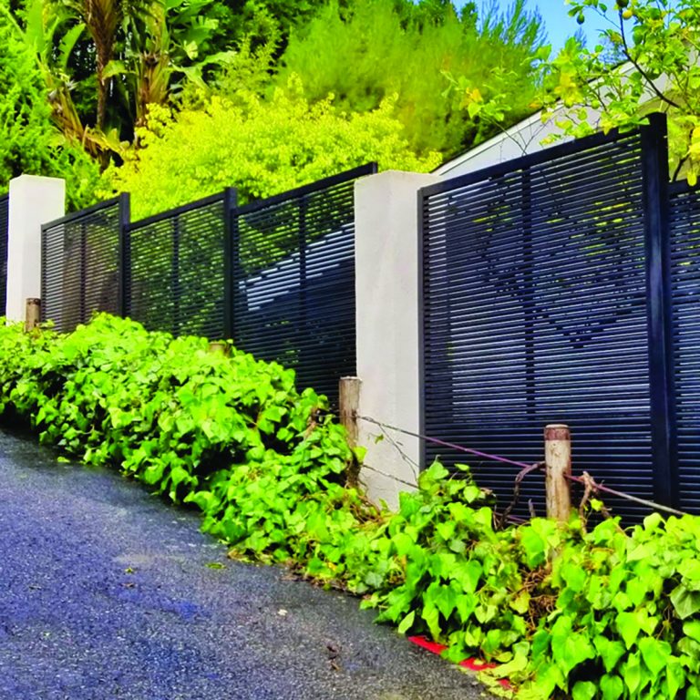 Hi-Tech aluminum fence on hillside