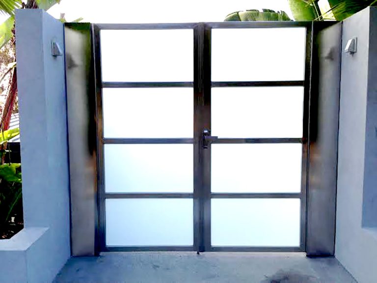 Stainless steel and glass entry gate