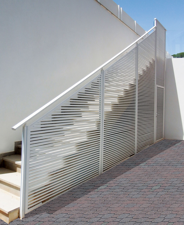 White Aluminum stair railing