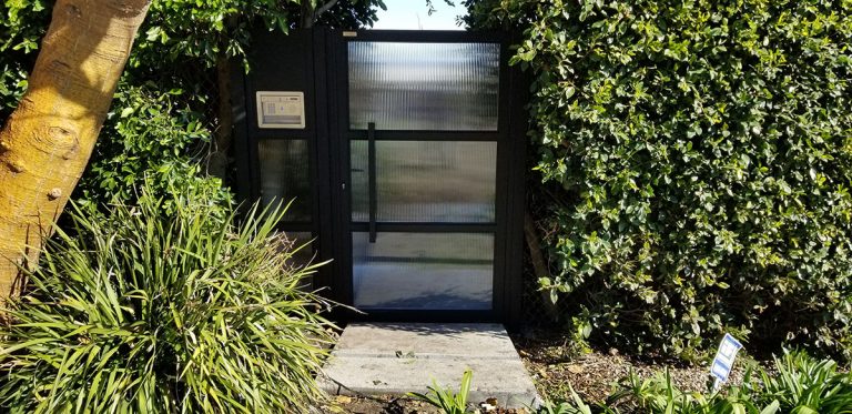 Glass and Black Aluminum entry gate