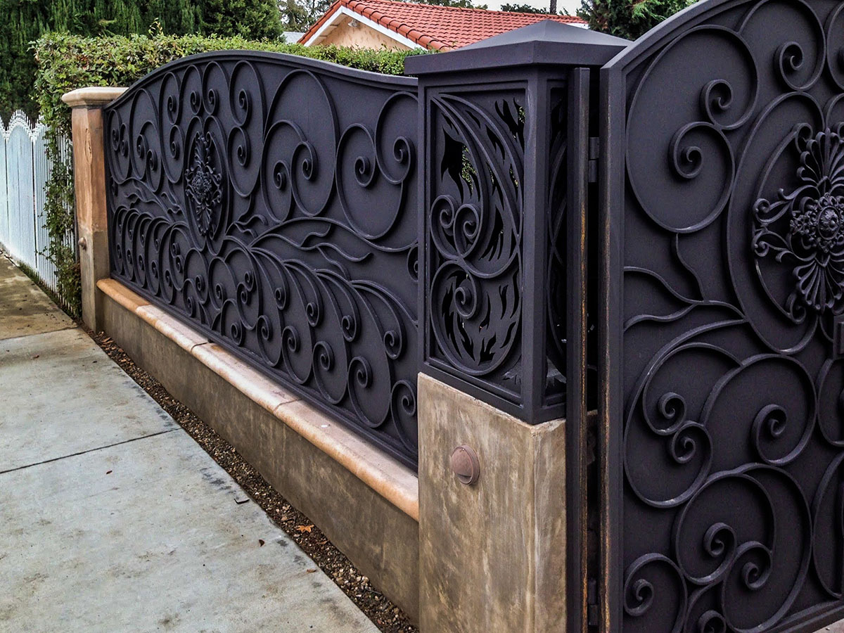 Iron Fence With Swirled Design