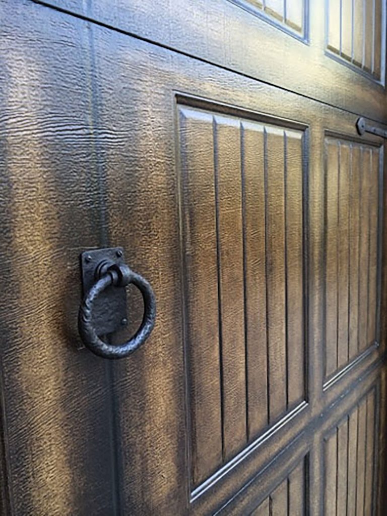 Wood entry gate close up