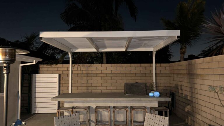 white new modern pergola