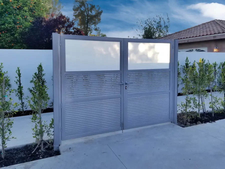 Mulholland Double Swing Gate Contemporary Hi-Tech and Glass