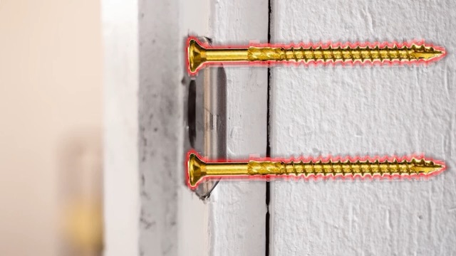 4 Inch Wood Screws in Door Strike for Added Home Security