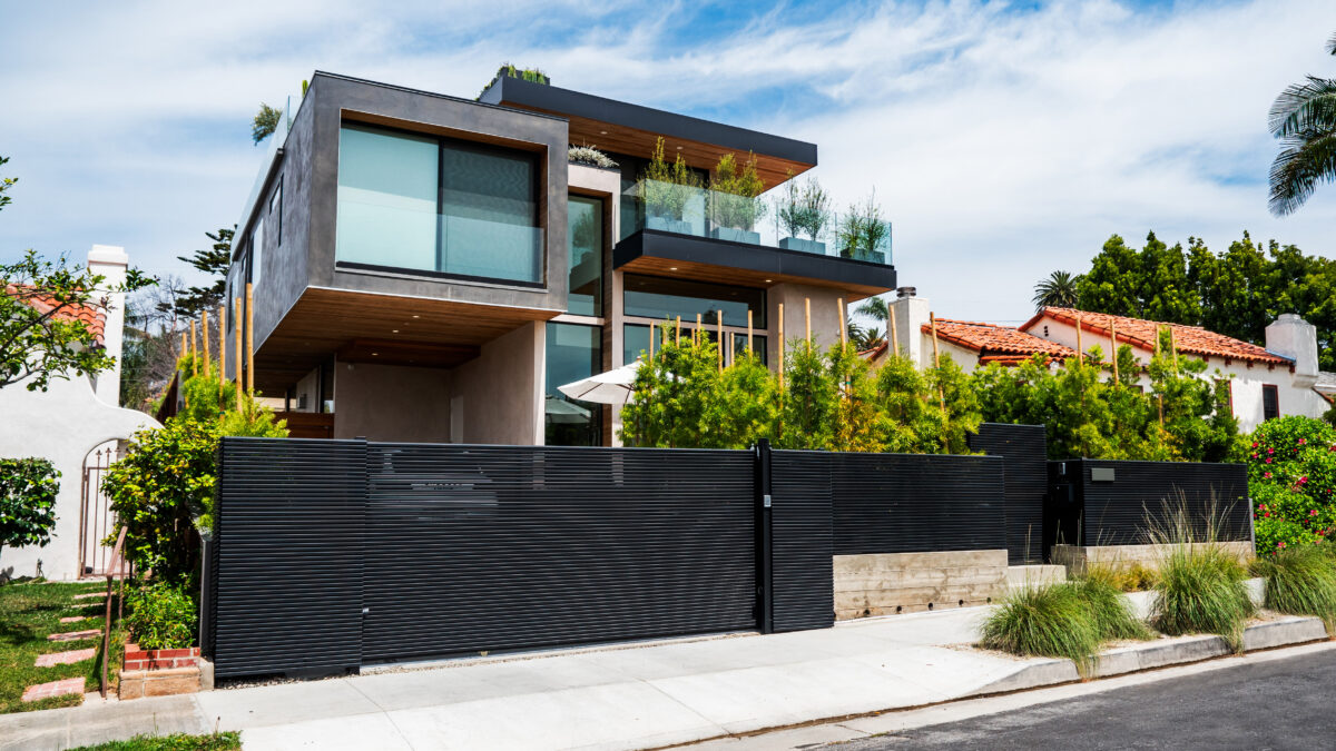 Contemporary Home with Hi-Tech Gate by Mulholland Brand